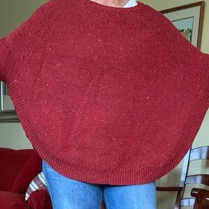 Anthropologie Red Marled Swing Sweater